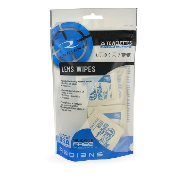 Radians Radians LC25BG Lens Cleaning Towelettes - 25 Pack - LC25BG