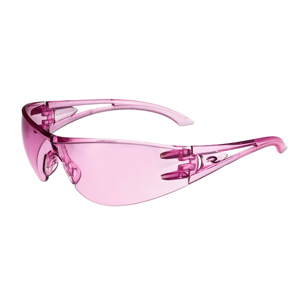 Radians Safety Glasses, Wraparound Pink Polycarbonate Lens, Uncoated,  - OP6767ID