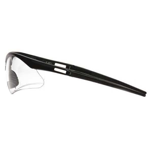 Condor Agitator Safety Reading Glasses, Black Wraparound Frame, +2.00 Diopter, Clear Lens, M - 52YP38