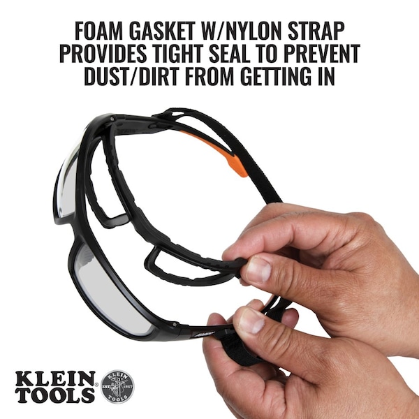 Klein Tools Professional Full-Frame Gasket Safety Glasses, Indoor/Outdoor Lens - 60538