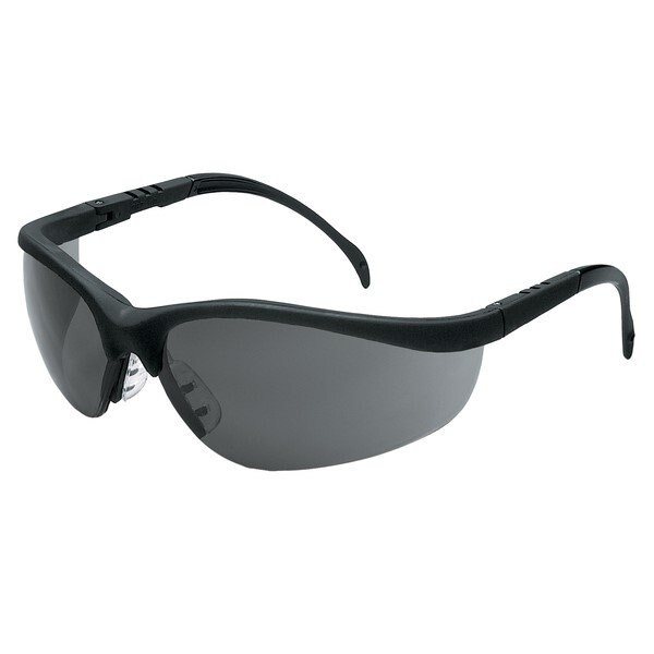 Mcr Safety Klondike KD1 Series Safety Glasses, Gray Lens, Black Frame - KD112