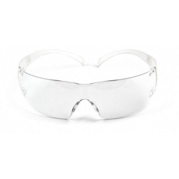 3M SecureFit Safety Glasses, 200 Series, Anti-Fog, Anti-Scratch, Frameless, Clear Arm, Clear Lens - SF201AFP