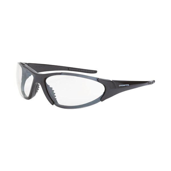 Crossfire Safety Glasses, Wraparound Clear Polycarbonate Lens, Scratch-Resistant,  - 1864 AF