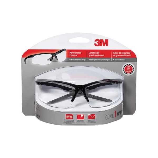 Scotch 3M Anti-Fog Safety Glasses Clear Lens Black Frame 1 pc - 47070H1-DC