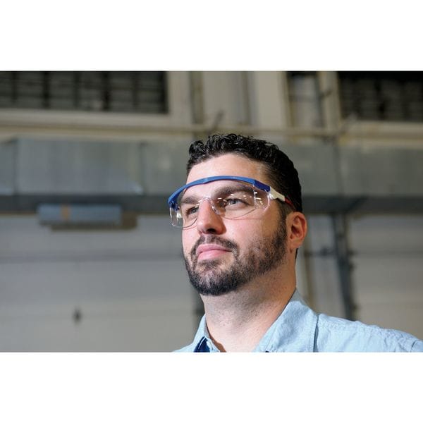 Condor Spirit, Safety Glasses Anti-Scratch, Clear Lens, Half-Frame, Wraparound - 1VW25