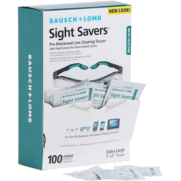 Bausch + Lomb Pre-Moistened Clng Tissues, Antfg, PK100 - 8576