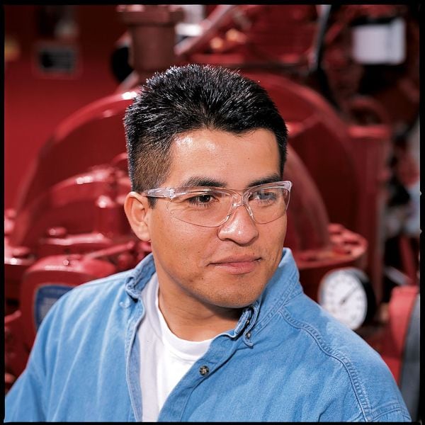 Honeywell Uvex A400, Safety Glasses Anti-Fog, Clear Lens, Half-Frame, Wraparound - A400AF