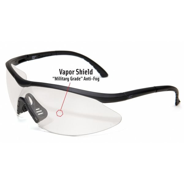 Edge Eyewear Fastlink Vapor Shield, Safety Glasses Anti-Scratch, Clear Lens, Half-Frame, Wraparound - XFL611