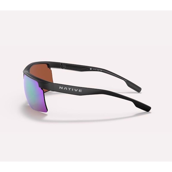 Native Ridge-Runner Unisex Matte Black Frame Green Lens Polarized Sunglasses - 0XD903990390368