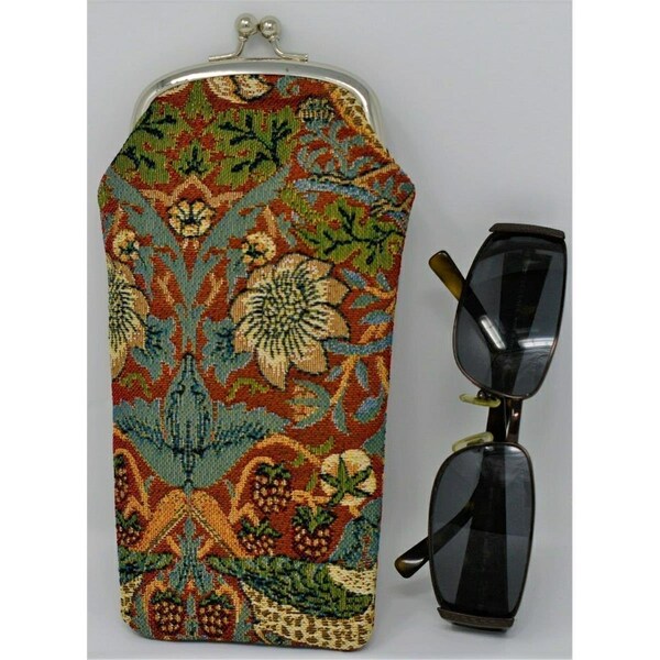 Diagnostico Tapestry Eyeglass Bag with Clasp - Strawberry Thief - DI2488002