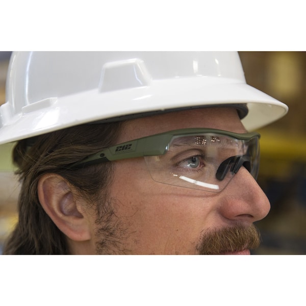 212 Performance Premium Ballistic Impact Rated Clear Lens Anti-Fog Safety Glasses in Drab Green - EPE11-77-03