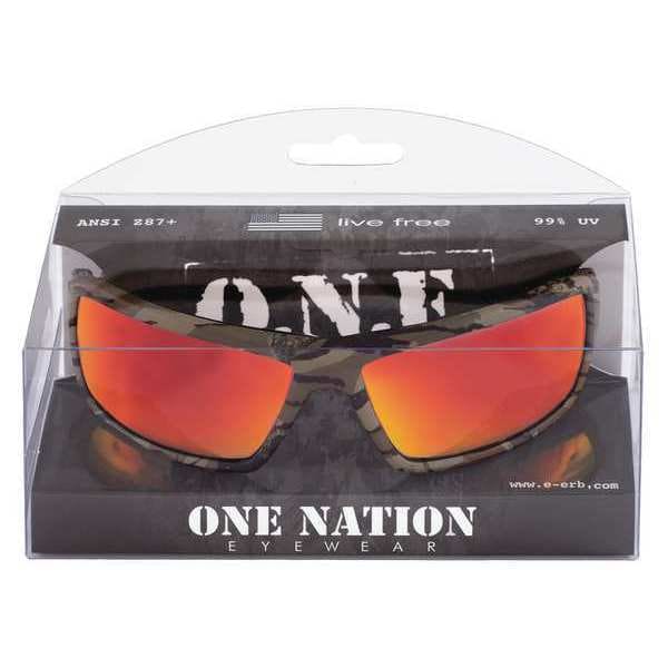 Erb Safety Live Free, Safety Glasses Anti-Scratch, Red Mirror Lens - 18043