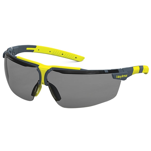 Hexarmor VS300, Safety Glasses Anti-Fog &  Anti-Scratch, Gray Lens, Half-Frame, Wraparound - 11-19007-02