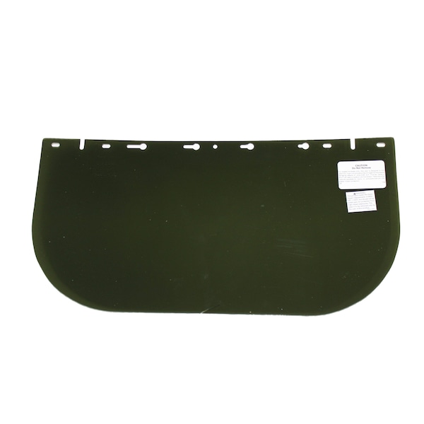 Sellstrom 390 Premium Series Single Crown Face Shields Window, Acetate, 8 in x 16 in x .040 in, Uncoated, Dark Green - S35120