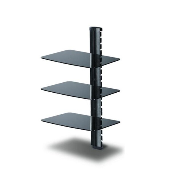 Tygerclaw TygerClaw LCD8215BLK TygerClaw 3-Layers DVD Stand with Black Color Glass - LCD8215BLK