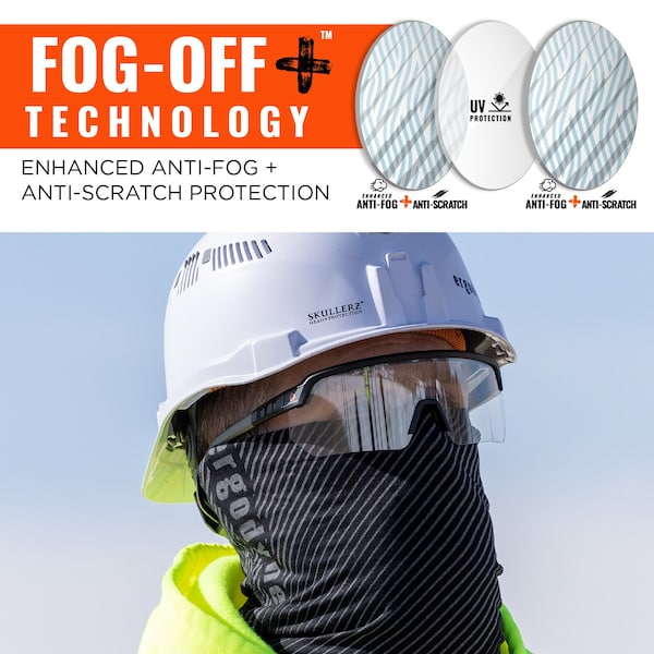 Ergodyne Safety Glasses, Indoor/Outdoor Anti-Fog &  Anti-Scratch Lens, Matte Black Frame - AEGIR-AFAS
