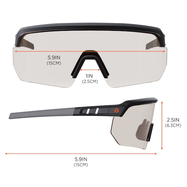 Ergodyne Safety Glasses, Indoor/Outdoor Anti-Fog &  Anti-Scratch Lens, Matte Black Frame - AEGIR-AFAS