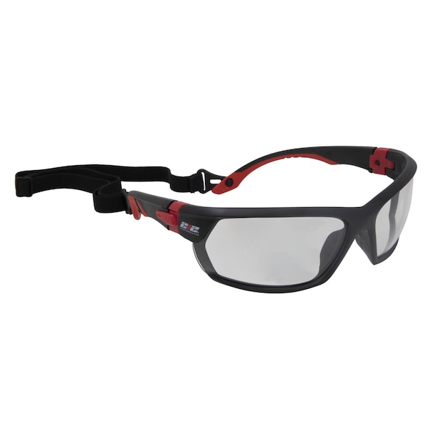 212 Performance Premium Anti-Fog Clear Lens Safety Glasses in Black and Red - EPE13-05-03