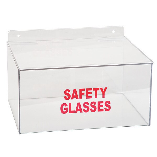 Zoro Select Saf Glss Disp W/ Lid, Tray, Clr, PETG - 3TCA8