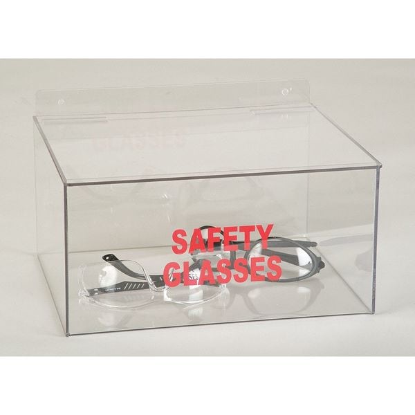 Zoro Select Saf Glss Disp W/ Lid, Tray, Clr, PETG - 3TCA8