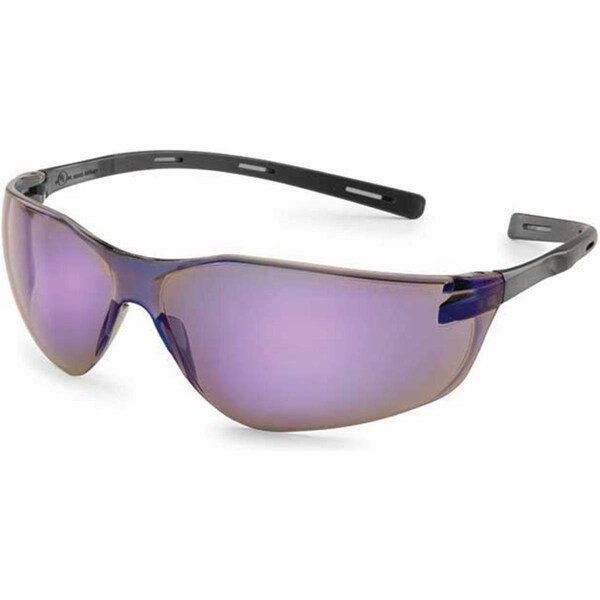 Gateway Safety Black  Blue Mirror Temple Ellipse Safety Glasses - 280320094