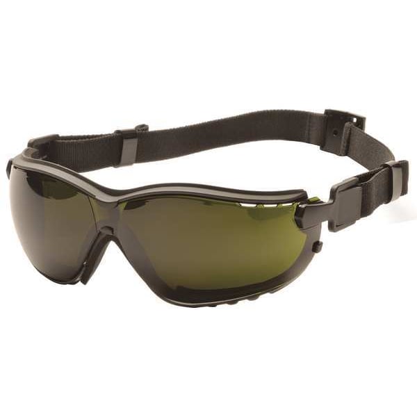 Pyramex Stylish Goggle, Anti-Fog, Anti-Static, Scratch-Resistant, Green Lens, Direct Venting, Universal - GB1850SFT