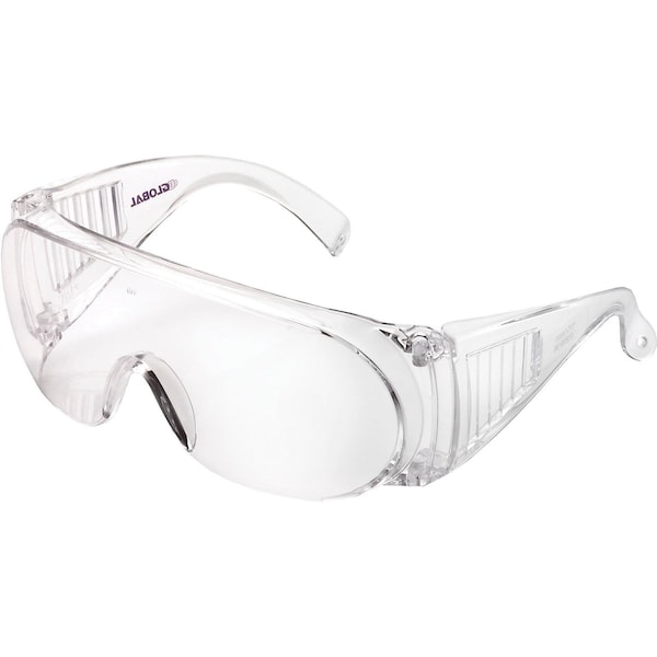 Global Industrial OTG Visitor Safety Glasses, Scratch Resistant, Clear Lens/Frame - 708121HC