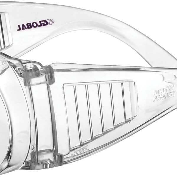 Global Industrial OTG Visitor Safety Glasses, Scratch Resistant, Clear Lens/Frame - 708121HC
