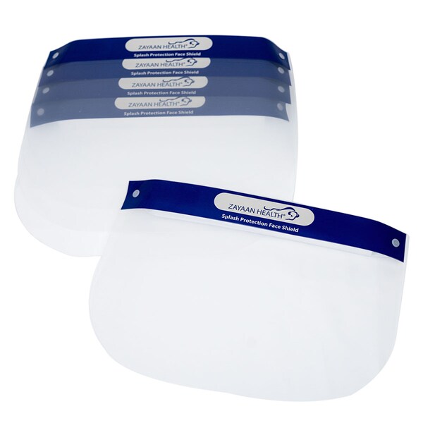 Zayaan Health PET Face Shield Reusable & Disposable Safety Face Shield, PK10 - BLZH-ES-DFS-10