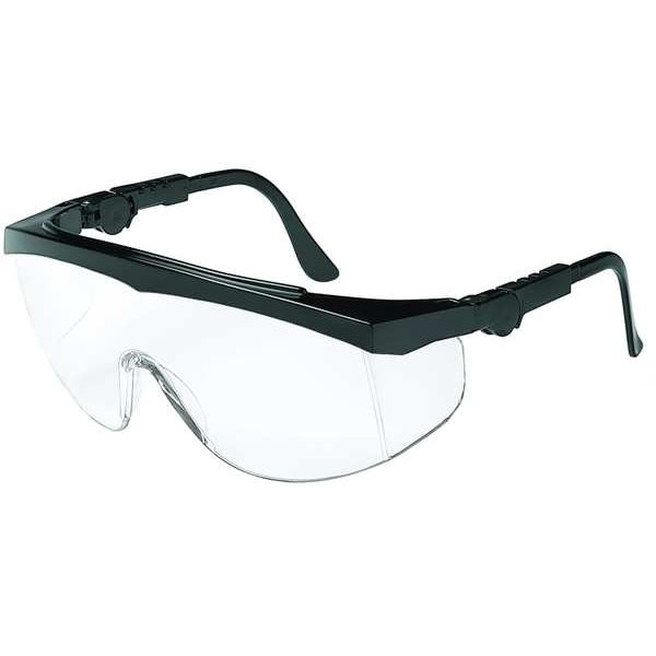 Condor Safety Glasses, Spirit, Anti-Scratch, Adjustable Temples, Side Protection, Black Frame, Clear Lens - 1VW22