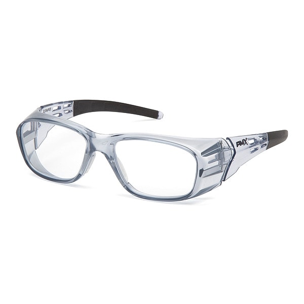 Pyramex Emerge(R) Plus Full Reader Safety Reading Glasses, Translucent Gray Wraparound Frame, +2.5 Diopter - SG9810R25