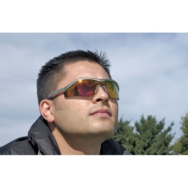 Mcr Safety Triwear, Safety Glasses Anti-Fog &  Anti-Scratch, Light Gray Lens, Half-Frame, Wraparound - T1119AF