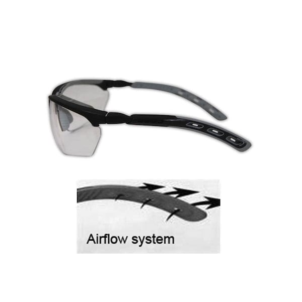 Magid Safety Glasses Anti-Fog, Grey Lens, 1 PR - Z100BKAFGY