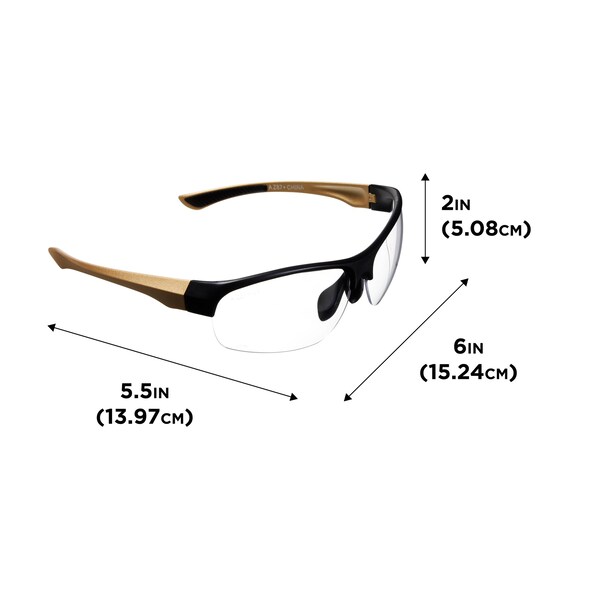 Girls With Guns Devotee Protective Shooting Safety Glasses, Clear Lenses, ANSI Z87+ & CE Rated, Gold/Brown - 2371