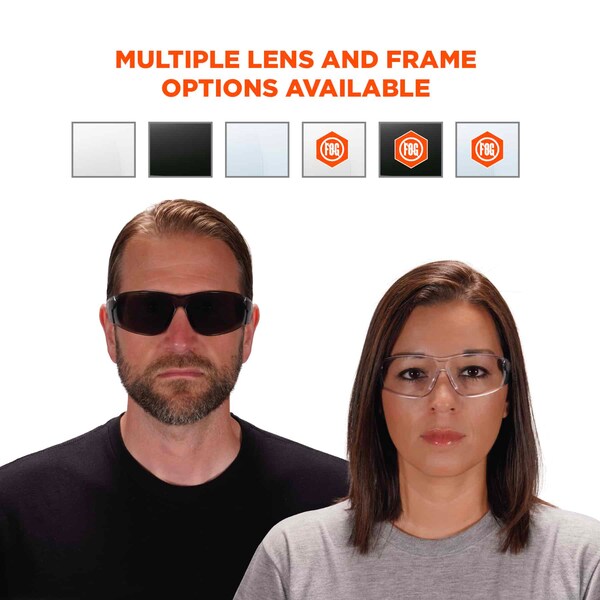 Ergodyne Safety Glasses Anti-Fog, Indoor/Outdoor Lens, Frameless - SAGA-AF
