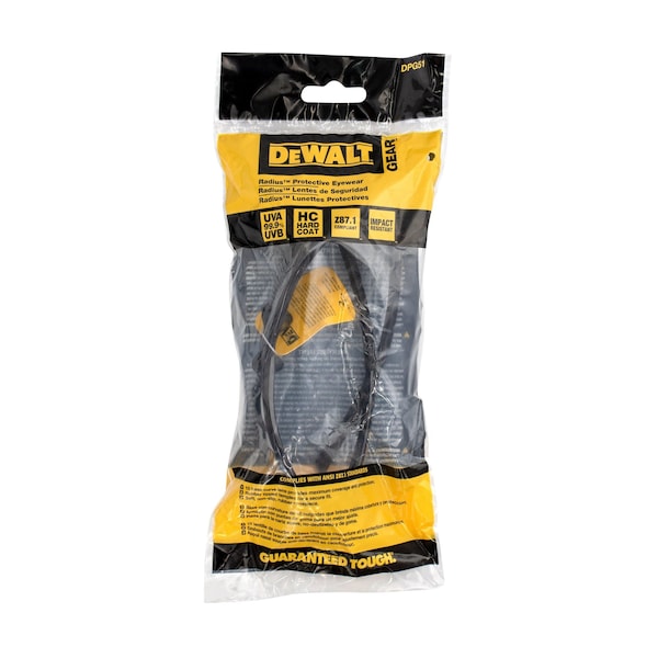 Dewalt Safety Glasses, Wraparound Silver Mirror Polycarbonate Lens, Scratch-Resistant,  - DPG51-6D