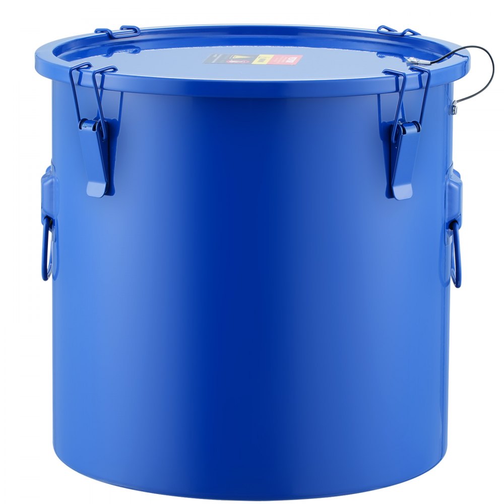 VEVOR Fryer Grease Bucket, 8 Gal Oil Disposal Caddy Carbon Steel Fryer Oil Bucket with Rust-Proof Coating, Oil Transport Container with Lid, Lock Clips, Filter Bag for Hot Cooking Oil Filtering, Blue - WHLYZTTG8JLPUT9ADV0