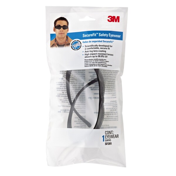 Scotch 3M SecureFit Anti-Fog Safety Glasses Tinted Lens Black Frame 1 pc - SF201P1-C