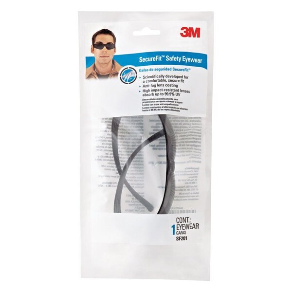 Scotch 3M SecureFit Anti-Fog Safety Glasses Tinted Lens Black Frame 1 pc - SF201P1-C