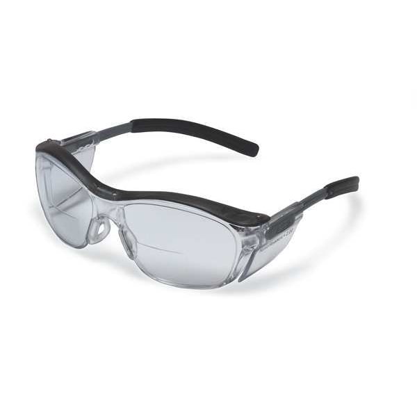 3M Bifocal Safety Reading Glasses, Gray Traditional Frame, +2.00 Diopter, Gray Lens, Anti-Fog Coating - 11501-00000-20