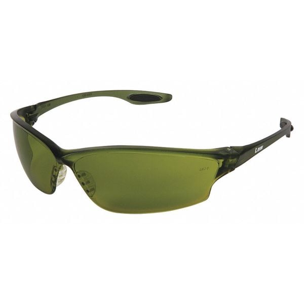 Mcr Safety Law 2, Safety Glasses Anti-Scratch, Green Lens, Frameless, Wraparound - LW2130