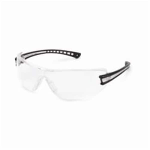 Exotic Luminary Lightweight Safety Glasses with Wraparound Clear Anti-Fog Lens; Black Temple - EX324062