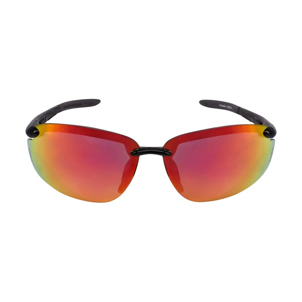 Crossfire Safety Glasses, Wraparound Fire Mirror Polycarbonate Lens, Scratch-Resistant,  - 12620 W