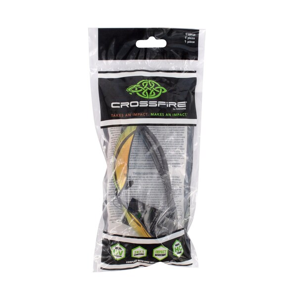 Crossfire Safety Glasses, Wraparound Fire Mirror Polycarbonate Lens, Scratch-Resistant,  - 12620 W