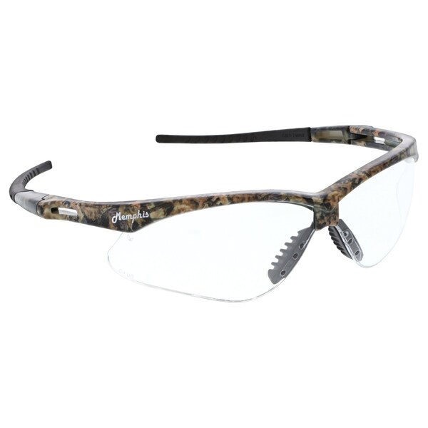 Mcr Safety Glasses, Memphis MP1 Mossy Oak Frame, Clear UV-AF, 12PK - MOMP110AF