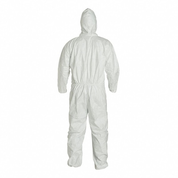 Dupont Tyvek 400 Hooded Disposable Coveralls, Zipper, Elastic Wrist, Elastic Ankle, White, XL, 25 Pack - TY127SWHXL002500