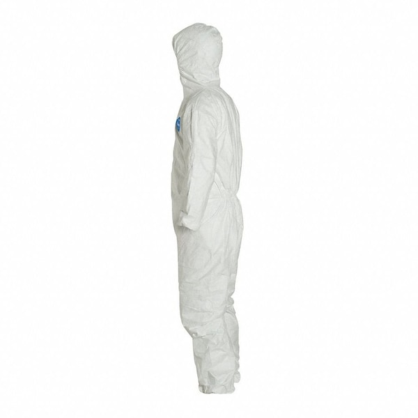 Dupont Tyvek 400 Hooded Disposable Coveralls, Zipper, Elastic Wrist, Elastic Ankle, White, XL, 25 Pack - TY127SWHXL002500