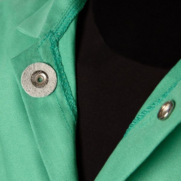 Steiner Welding Jacket, 30 in L, Cotton, Snaps, Green, L - 1030-L
