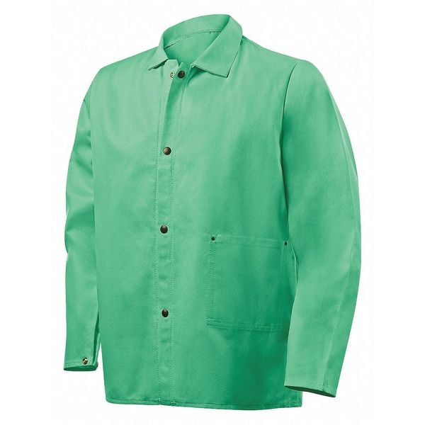 Steiner Welding Jacket, 30 in L, Cotton, Snaps, Green, L - 1030-L
