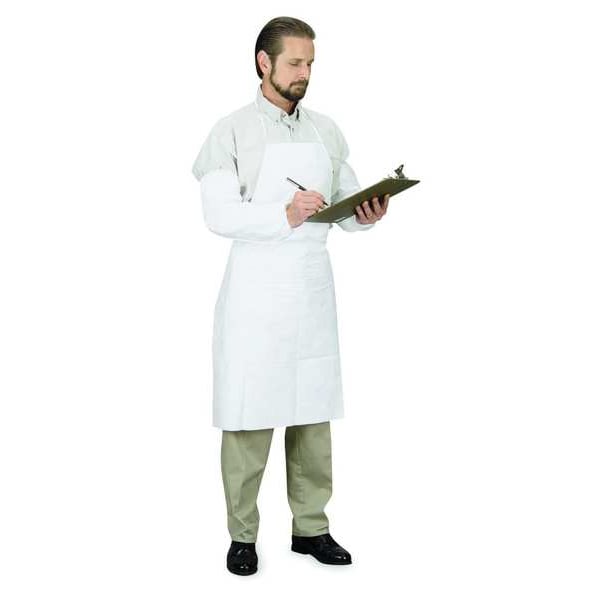Dupont Tyvek 400 Disposable Sleeve, Elastic Closure, 18 in L, 5.9 mil Thick, Serged Seam, White, 200 Pack - TY500SWH00020000